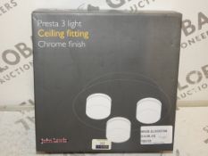 Boxed John Lewis And Partners Presta 3 Light Chrome Finish Ceiling Light Fitting RRP £110 (