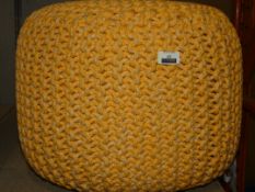 John Lewis And Partners House Hable Rope Yellow And White Little Poof RRP£85.0 (2361442))(Viewings