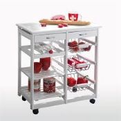 Boxed Desert DE cuisine 2 Draw Wheeled Butchers Trolley RRP £120 (2315879) (Viewings And