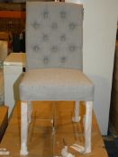 Pair of Clarissa Fabric Grey Dining Chairs RRP £275 (12913)(Viewing and Appraisals Highly