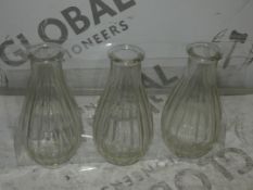 Lot to Contain 12 Mini Glass Single Stem Artificial Flower Vases RRP £20 Each (Viewings And