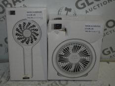 Lot to Contain 2 John Lewis And Partners Spectrum 5 Inch Portable Table Fans And USB Charging Hand
