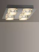 Boxed John Lewis And Partners Arlo 4 Light LED Bathroom Ceiling Light With Acrylic Shades RRP £