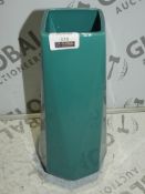 West Elm Teal Blue Faceted 12 Inch Vase RRP £35 (2112104) (Viewings And Appraisals Are Highly