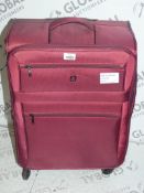 Qube Decimal Four Wheeled Spinner Suitcase In Maroon Red RRP£140.0(RET00147558))(Viewings And