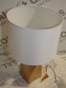 Lot to Contain 2 Boxed Elma Glitter Gold Ceramic Base Fabric Shade Designer Table Lamps RRP £30 Each
