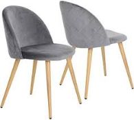 Pair of Mmilo Dark Grey Fabric Dining Chairs RRP £220 (Viewing and Appraisals Highly Recommended)