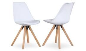 Pair of Bojan Dining Chairs in White RRP £150 (12913)(Viewing and Appraisals Highly Recommended)