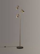 Boxed John Lewis And Partners Shelby 3 Light Antique Brass LED Floor Lamp RRP £115 (2362087) (