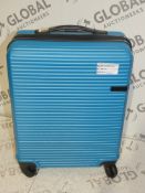 Qube Colinear Four Wheel Light Blue Hard Shell Spinner Cabin Bag RRP£80.0(RET00147584))(Viewings And