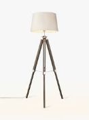 Boxed John Lewis And Partners Jacques Grey Tripod Floor Standing Lamp RRP £ (2329953) (Viewings