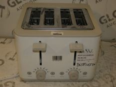 John Lewis and Partners Gloss White 4 Slice Toaster RRP £60 (RET00386193) (Viewing or Appraisals