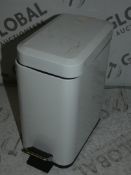 Boxed and Unboxed Assorted Mini Pedal Bins in White and Stainless Steel RRP £10 Each (Viewing or