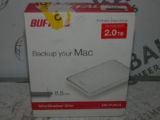 Boxed Buffalo Back Up Your Mac 8.8mm 2TB Portable Hard Drive RRP £100
