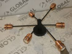 6 Light Ceiling Light in Copper RRP £100 (12725) (Viewing or Appraisals Highly Recommended)