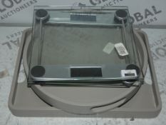 Assorted Items to Include 2 Pairs of Weighing Scales and Marble Tumbler and 2 Laptrays (Viewing or