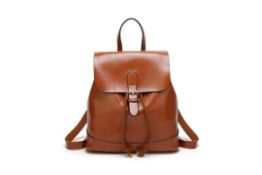 Brand New Coolives Womens Shoulder Strap Backpack In Brown RRP £50
