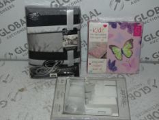 Assorted Brand New and Sealed Bedding Items to Include Portfolio Bedding in Shimmer Silver, Kids