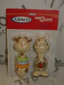 Boxed Brand New Mix and Move By Graco Twin Pack Baby Rattle Sets RRP £10 Each