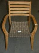 Rattan Outdoor Garden Chair And Wooden Garden Chair RRP £160 (Viewing or Appraisals Highly