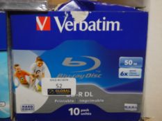 Assorted Items to Include the Verbatin Blue Radiscs 10 Packs and the Verbatin CD Printable Case