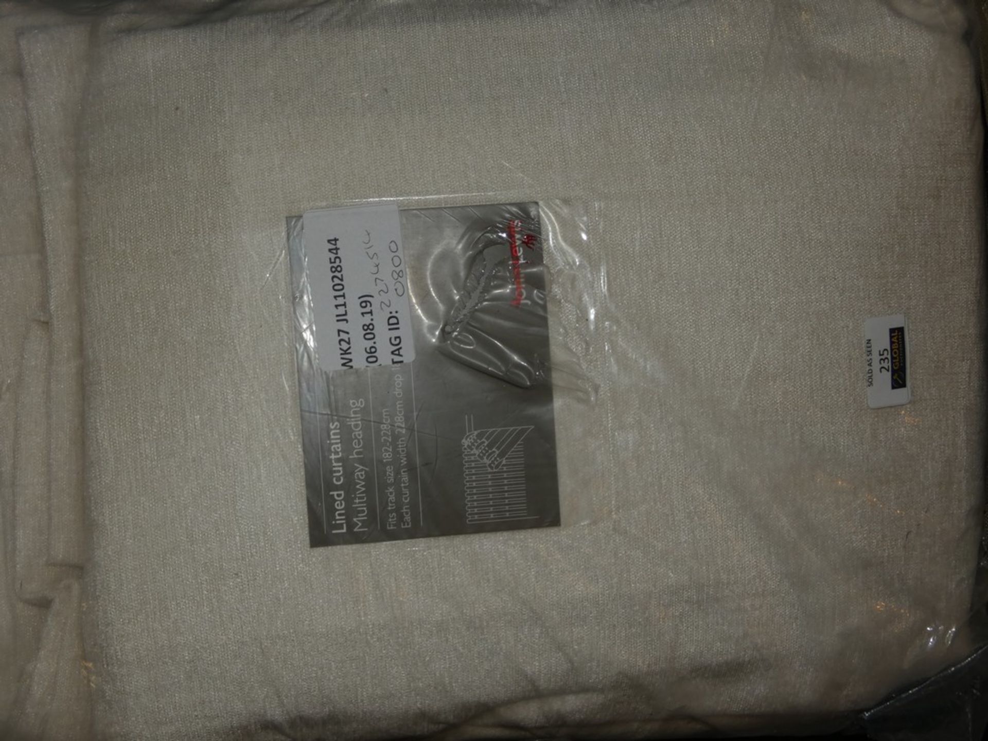 Bagged Pair of John Lewis 182 x 228cm Lined Curtains RRP £75 (2274514) (Viewing or Appraisals Highly