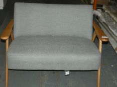 Kendrick Grey Fabric Upholstered Love Seat (In Need of Attention) RRP £700 (2399436) (Viewing or