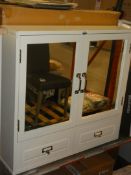 Boxed Apothecary Solid White Wooden Double Door Mirrored Bathroom Cabinet RRP £200 (1562172) (