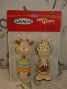 Boxed Brand New Mix and Move By Graco Twin Pack Baby Rattle Sets RRP £10 Each