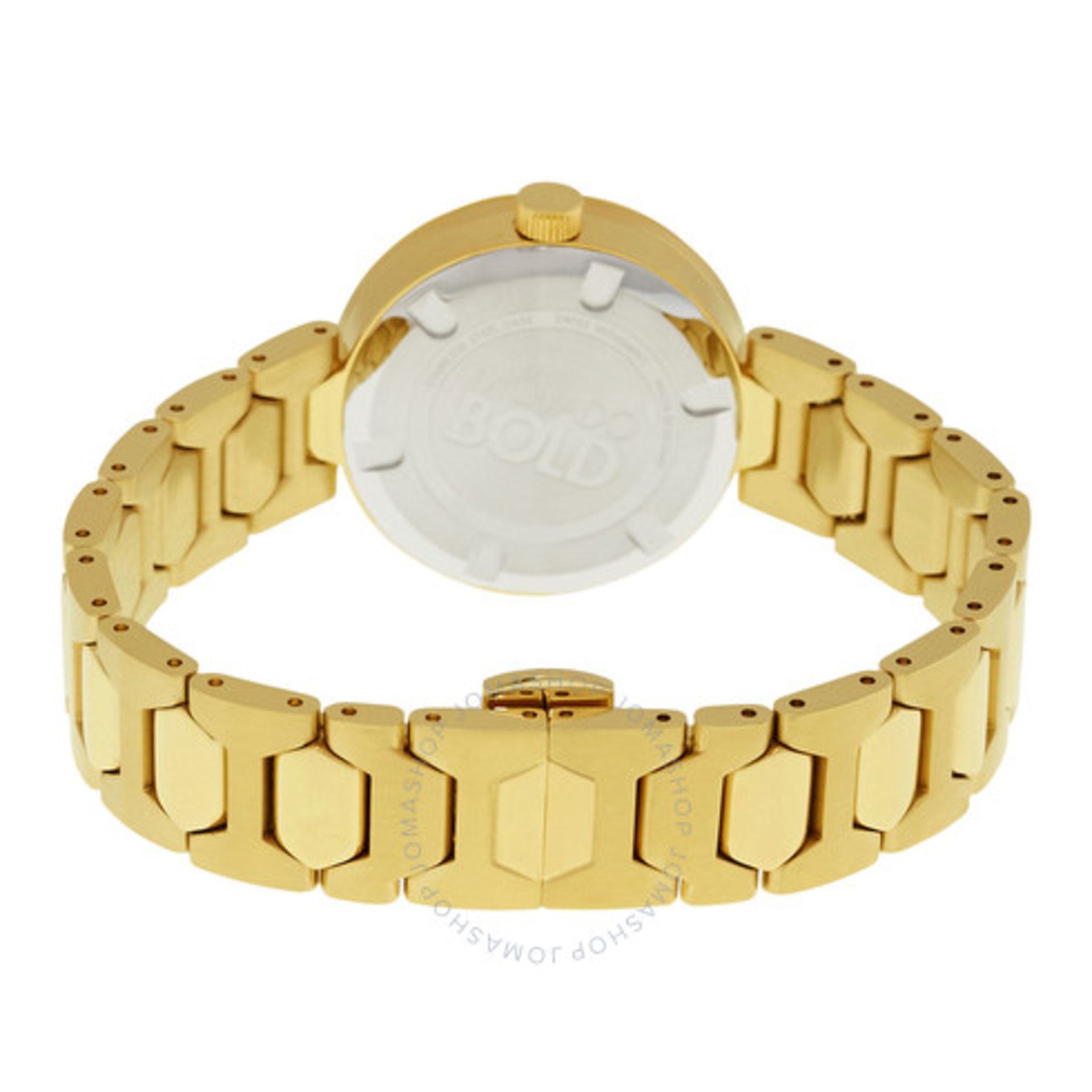 Movado Bold ladies watch reference 3600382, PVD yellow gold plate bracelet & case, champagne dial. - Image 3 of 3