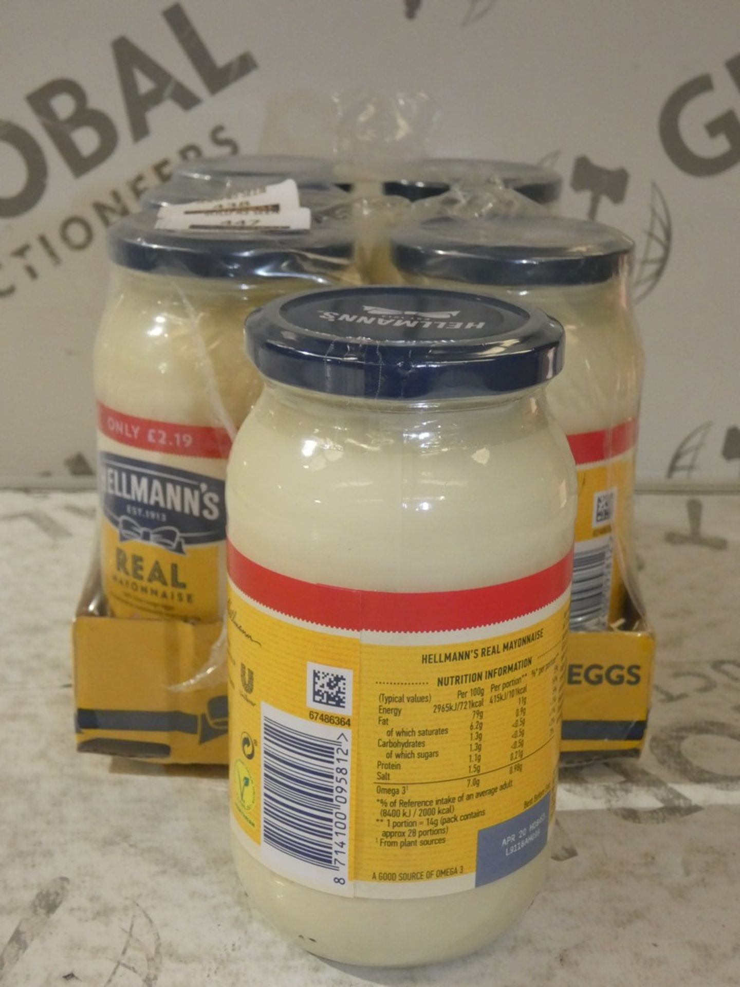 Lot to Contain 10 Packs Of Six Hellmann's Mayonnaise Combined RRP £125