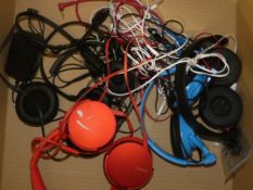 Lot to Contain 10 Assorted Pairs of JVC Headphones and Earphones