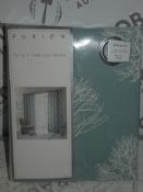 Lot to Contain 4 Brand New Pairs Of Fusion Fully Lined Eyelet Headed Curtains In Assorted Styles And