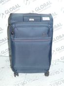 John Lewis And Partners Blue Soft Shell 360 Wheel Spinner Suitcase RRP £125 (RET00438544) (