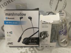 Lot to Contain 5 Assorted Pairs Of JVC And Sony Earbuds And Earphones (To Be Handed Out By Staff