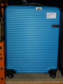 Lot to Contain 2 Qube Colinear 4 Wheel Spinner Suitcases In Light Blue RRP £40 Each (RET00147584) (