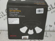 Boxed John Lewis And Partners Luca 1 Light Chrome Finish Glass Shade Spotlight Fitting RRP £65 (