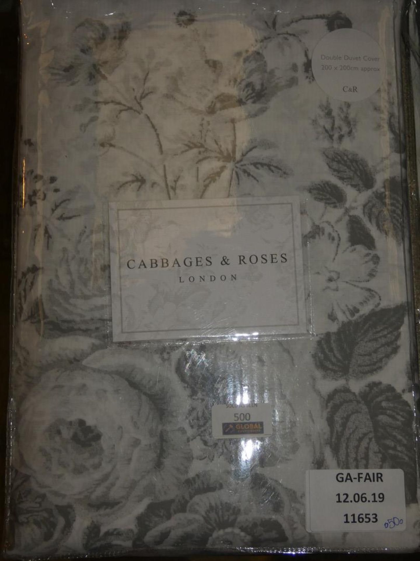 Cabbages and Roses London Print Darcy Grey Duvet Cover Set RRP £50 (11653)