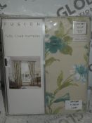 Lot to Contain 2 Pairs Of Fusion Brand New And Sealed 56x90 Inch Curtains Including Tie Backs RRP £