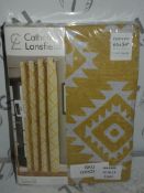 Lot to Contain 2 Brand New Pairs Of Catherine Lansfield 66x54 Inch Eyelet Headed Curtains In Yellow