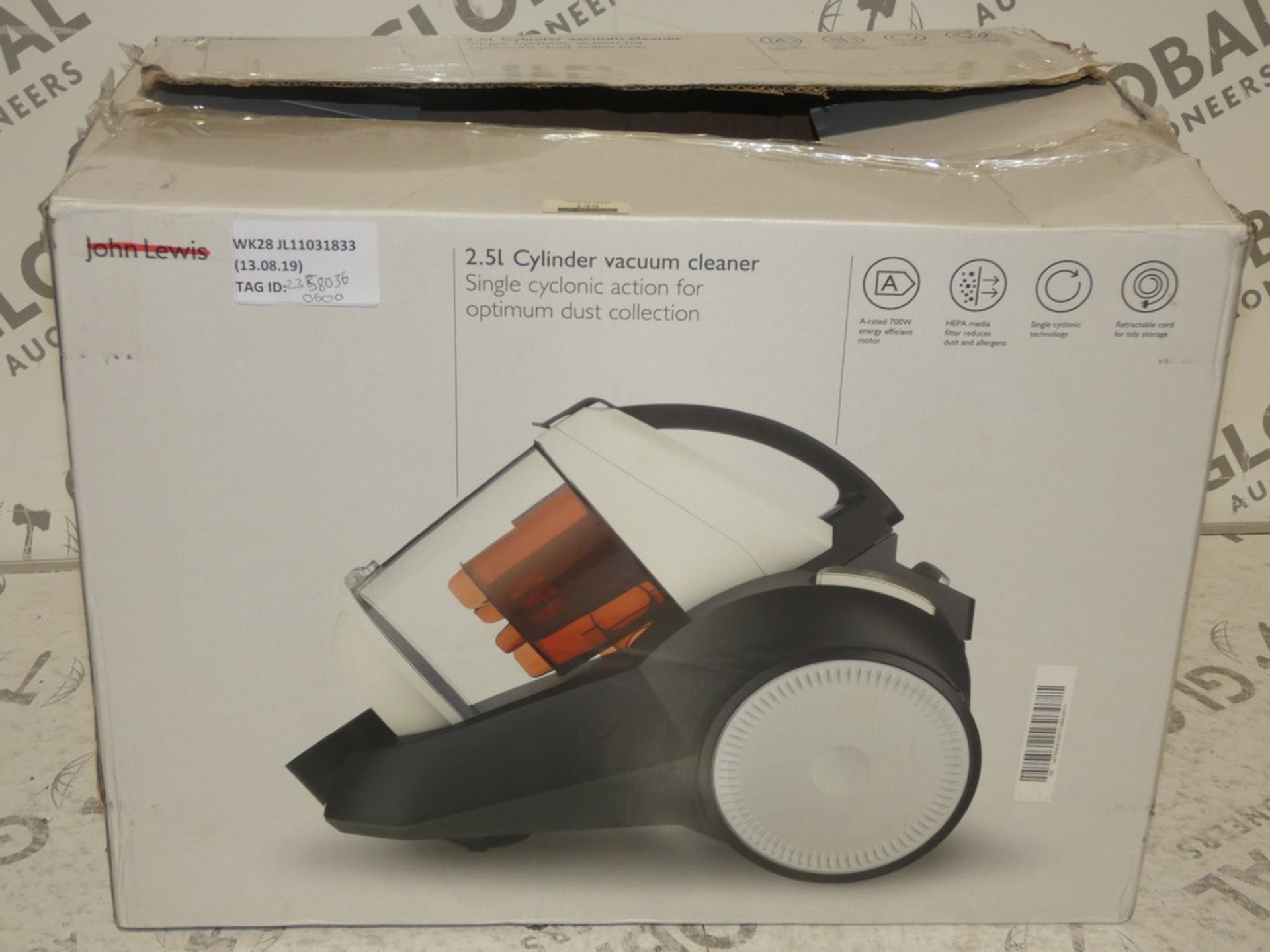 Boxed John Lewis And Partners Cylinder Vacuum Cleaner RRP £60 (2358036) (Viewings And Appraisals Are