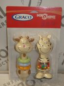 Lot to Contain 12 Brand New Graco Mix and Move Twin Pack Kids Rattle Sets Combined RRP £120