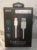 Lot to Contain 5 Boxed Jivo Seat And Charge Lightening Adapting Cables for iPhone (Viewings And