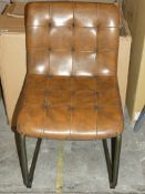 Industrial Dining Button Back Chair Vintage Frame RRP £150