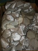 Boxed Pair Of Super High Quality Fabric Hexagonal Print Silver Curtains RRP £2000 (22124575) (