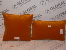 Lot To Contain 3 Loaf Burnt Orange Rectangular And Square Scatter Cushions Combined RRP £130 (