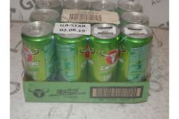 Lot To Contain 5 Packs Of 12 Carabau Green Apple 330ml Energy Drinks Combined RRP £60