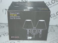 Lot To Contain 2X John Lewis And Partners Satin Nickel Wall Lamps RRP£10.0 Each(RET00295557)(