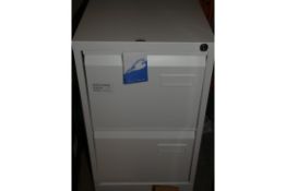 Lot To Contain 1 White Metal Locking Two Drawer Filing Cabinet RRP£100.0 (2318023)(Viewings And
