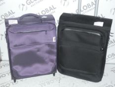 Lot To Contain 2 John Lewis And Partners Soft Shell Cabin Bags In Purple And Black Combined RRP £140